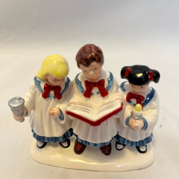 Department 56 Snow Village – Shady Oak Church (1994) w/ Trees and Carolers - Picture 11 of 15